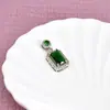 Moda Transfronteiriça Retrô Colar de Zircônia Esmeralda Feminino High-end Elegante Acessível Luxo Corrente Clavícula de Zircônia Quadrada Atacado