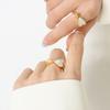 Anillo de dedo con nicho francés, tamaño de anillo osteoclásico, con forma de corazón, personalizado, con conchas blancas, para pareja.