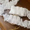 -Roupas de boneca feitas sob medida Acessórios de renda Off-white preto seda artificial plissado Acessórios de roupas de boneca renda