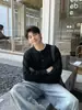 Suéter Gris Versátil Estilo Coreano Cuello Henley para Hombre Otoño Invierno Estilo Perezoso Tejido Suave y Pegajoso Prenda Interior de Capa de Alta Gama