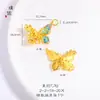 Loja de ouro com ouro e ouro de seda flutuante salto leve ouro borboleta pingente diy acessórios colar nova moda chinesa