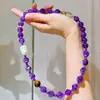Collar de Amatista Uruguaya Púrpura Real Natural y Perlas de Agua Dulce Barrocas Cadena para Clavícula