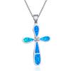 Colar Aobao Pingente de Prata 925 Moda Banhado a Platina Zircônia Corrente para Clavícula Feminina Fábrica Geração Pingente de Joia Azul