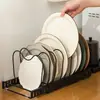 Suporte de Tampa de Panela Suporte de Escorrer para Bancada Suporte de Armazenamento de Cozinha Suporte de Pratos de Múltiplas Camadas Suporte de Tigelas Suporte de Armazenamento sem Furos Suporte Retrátil