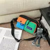 Bolso de Pecho Color Block para Hombres y Mujeres, Bolso Cruzado de Moda, Riñonera Versátil Multifuncional Estilo Japonés, Bolso Casual de Moda Nuevo 2026