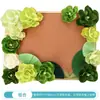 Flores de Papel Verde para Jardín de Infancia, Mariposas, Flores de Loto, Hojas de Loto Tema Pizarra Decoración de Pared Pegatinas, Materiales de Decoración Ambiental