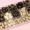 Acrílico Francés Retro Pintado Dorado Cuentas Planas Cuentas Redondas Hecho a Mano DIY Joyería Pulsera Collar Colgante Accesorios Cadena para Teléfono Móvil