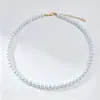 Collar de Perlas Redondas de Alta Calidad para Mujer, Clásico y Sencillo, Cadena Versátil para la Clavícula, Accesorio de Cuello de Moda y Elegante