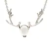 Plata 925, un lujoso y moderno collar de asta de ciervo, una cadena de clavícula de piedra lunar minimalista única y elegante para mujer, joyería de alce al por mayor