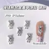 Oso con Pajarita de Dibujos Animados Lindo Accesorios de Aleación Tridimensionales para Uñas Venta Caliente Transfronteriza Oso para Uñas Accesorios de Uñas Portátiles