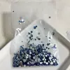 Azul Claro Fundo Plano Pequeno Redondo Strass Decorações para Unhas Tendência Brilhante Ss4 Azul Fundo Plano Strass Decorações para Unhas com Strass