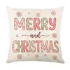 Capa de Almofada de Natal Rosa Sem Enchimento Papai Noel Laço Árvore de Natal Almofada de Sofá Almofada Personalizada de Cabeceira