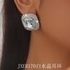 Tendencia de Comercio Exterior Transfronterizo Europa y América Geometría Cuadrada Exagerada Cristal de Color Diamante Multicapa Collar Aretes Traje Accesorios