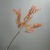 Romero Dorado Artificial de Tallo Único, Helecho Aspárrago Dorado, Flores Decorativas, Plantas de Sauce Dorado, Hierba Coral