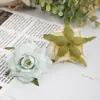 En stock adorno de tocado de rosa recta rizada artificial decoración retro europea rosa recta rizada cabeza de rosa flor falsa flor de seda