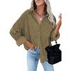 2025 Camisa Feminina Europeia e Americana Transfronteiriça Wish Amazon Nova Coleção Outono e Inverno Cor Sólida Gola Lapela Canelada Jaqueta Casual para Mulheres