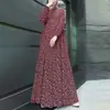 En Stock Nuevo Transfronterizo Cómodo Casual Lunares Manga Larga Suéter Cintura Suelta Vestido Largo