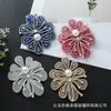 Patch de Tecido Flor de Strass Pérola Exquisita Cheio e Tridimensional Brilhante Strass Suporte Não Tecido Acessório Flor de Sapato Broche Decoração Patch