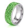 Anel de Diamante Multicor Misturado de 8mm com 5 Fileiras - Estilo Europeu e Americano - Venda Quente na Amazon Transfronteiriça - Joia Versátil para Mulheres - Atacado