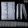 Arte de Uñas Uñas 120 Piezas Caja Molde para Uñas de Extensión de Cristal con Papel de Escala Bandeja sin Papel Modelo Pegamento para Extensión Molde Transparente para Uñas