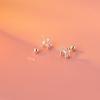 Pendientes de botón de plata S925 Nalan para mujer Estilo coreano Sencillos Pequeño animal Globo Cachorro de perro Pendientes de hilo con cuentas ligeras M00150