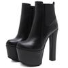 Botines Cortos para Mujer para Otoño e Invierno, con Plataforma Alta, Forro de Felpa, Tacones Gruesos, Tallas Pequeñas, Botas Martin Cool y Elegantes, Impermeables, Tallas Grandes, Tacones Altos