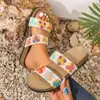 Nuevas sandalias para mujer para comercio electrónico transfronterizo, moda bohemia 2026, estilo étnico con encaje estampado, talla grande, verano