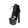Botines cortos de estampado de serpiente, de tacón alto, talla grande, estilo europeo y americano, zapatos de plataforma impermeables para mujer Z37