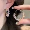 Pendientes de Círculo de Circonita Súper Brillantes de Lujo Ligero para Mujer, Estilo de Nicho de Gama Alta, Pendientes Dulces y Frescos para Chicas Populares, Pendientes de Nuevo Estilo 2026