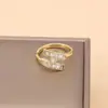 Venta transfronteriza estilo coreano apertura ajustable anillo letra H juego completo circón tiembla anillo para transmisión en vivo