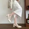 Sapatos de Salto Alto Mary Jane Quadrados para Uso Diário, Sapatos de Casamento Estilo Fada, Sapatos para Madrinhas, Sapatos de Festa, Sapatos de Salto Único Estilo Francês