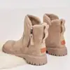 2023 Novo Inverno Meia-Canela Forrado com Lã Espessado Quente Sapatos de Algodão Botas de Neve Tendência Feminina Botas de Inverno com Pelo Integrado para Mulheres