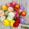 Flor de Loto de Terciopelo Artificial de Tres Cabezas, Producto Terminado para Arreglos de Boda, Decoración de Arreglo Floral de Sala de Estar de Gama Alta