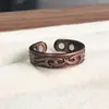 Anillos de Energía Magnética Retro Color Cobre Rojo Europeos y Americanos Transfronterizos para Hombres y Mujeres, Anillos Magnéticos Abiertos al por Mayor