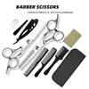 Producto de Venta Caliente Transfronterizo Set de Tijeras de Peluquería de 6 pulgadas para Adelgazar y Cortar el Cabello, Tijeras Planas y Tijeras de Adelgazamiento para Uso en Casa