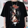 Camiseta de Estilo Universitario Holgada de Cuello Redondo con Estampado de Anime Japonés Naruto para Hombre y Mujer de Manga Corta