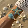 Pulseiras Personalizadas Irregulares de Estrela-do-Mar e Concha, Best-Sellers Transfronteiriças Europeias e Americanas, São Adequadas para Mulheres Usarem no Dia a Dia ou Durante Férias na Praia