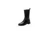 Botas de Cuero para Mujer de Pantorrilla Ancha Estilo Caballero, Piel Genuina, Nuevas 2026 Botas Vaqueras de Tacón Grueso Vintage, Botas de Motocicleta de Media Pantorrilla