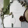 Set de invitaciones de boda de lujo con relieve, tarjetas sencillas y elegantes de papel de algodón, set de invitaciones de boda personalizado