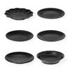 Plato redondo de melamina, vajilla de imitación de porcelana, disco de plástico, plato de buffet para restaurante, plato negro, plato de arroz cubierto comercial