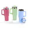 Fabricantes fornecem copo de gelo frio de alto valor de cor para carro externo 40oz copo de carro doméstico cor sólida alça ventosa