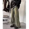 Jeans Vintage Lavados para Hombre Rectos Sueltos de Pierna Ancha Pantalones con Estilo High Street Americano Marca de Moda Diseño Genial