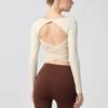 Top Deportivo Todo en Uno con Empalme de Malla para Correr, Fitness, con Almohadilla en el Pecho para Mujer, Espalda Descubierta, Ajustado, para Entrenamiento, Ropa de Yoga, Mangas Largas