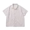Yidao Vintage 2026 Verão Nova Camisa de Manga Curta Listrada com Diamantes Estilo Japonês Tendência Masculina Solta Versátil
