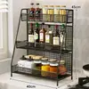 Estante de Almacenamiento para Condimentos de Cocina Estante de Almacenamiento Multifuncional para Encimera para Aceite, Sal, Salsa, Vinagre, Estante de Almacenamiento de Especias de Múltiples Niveles que Ahorra Espacio