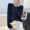 Cardigã Tricotado de Linho de Bambu Manga Longa Feminino Fino 2025 Novo Verão Versátil de Alta Qualidade Blusa Camisa de Proteção Solar