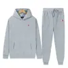 Conjunto de moletom unissex bordado de primavera e outono com logotipo de cavalo pequeno transfronteiriço, manga longa, moda nova, tendência, tamanho grande, solto