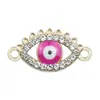 Al por mayor Versión Coreana Colgante Doble Patrón Ojo de Diablo Diamante con Goteo de Aceite Aleación Collar Pulsera Colgante Joyería Accesorios DIY