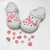 Nuevos dijes para zapatos estilo Bosque de Primavera y Verano con Flores de Cerezo y Melocotonero para Zuecos de Delfín Pequeño, Zapatillas Rosas para Niña Accesorios DIY