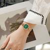 GUOU GUOU 2021 Nuevo reloj de lujo ligero para mujer, reloj retro con incrustaciones de diamantes, pequeño reloj verde, reloj de moda para mujer, reloj con correa de acero
